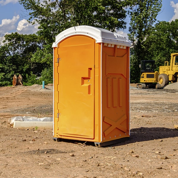 how often are the portable restrooms cleaned and serviced during a rental period in Taylor County Iowa